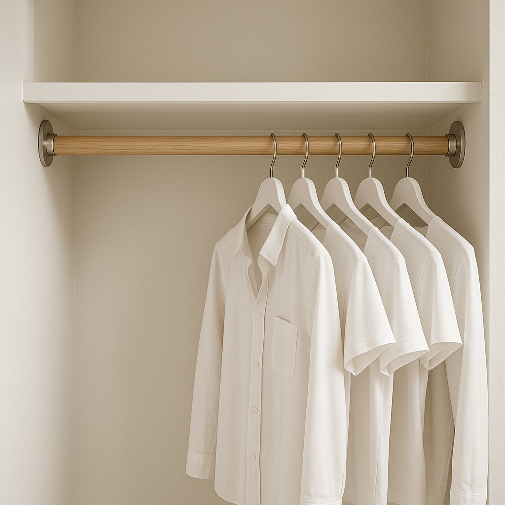 12 inch bullnose closet shelving with full-round rod
