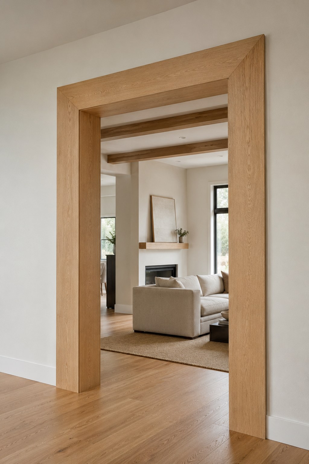 C-322 2-1/2 inch primed casing installed around a door